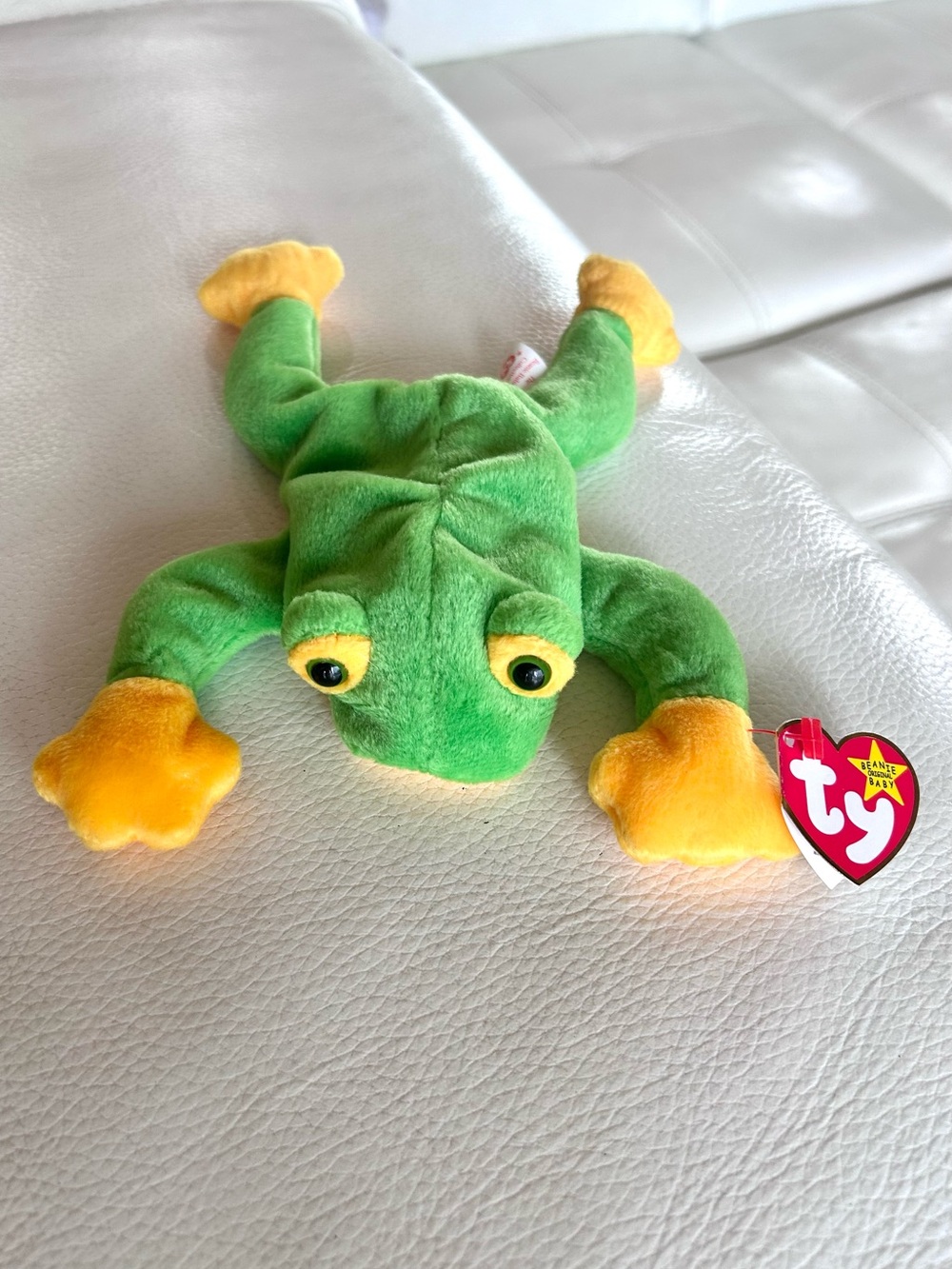 ty Beanie Babies Collection Green/Yellow Frog Smoochy Vintage